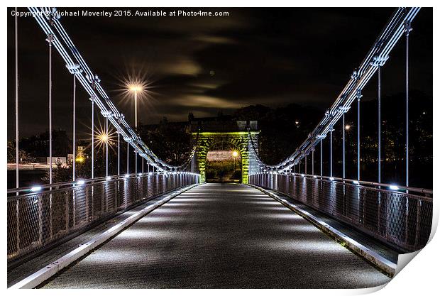  Wellington Bridge, Aberdeen at Night Print by Michael Moverley