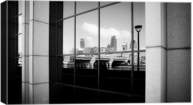  London through the Square Window Canvas Print by Adam Payne
