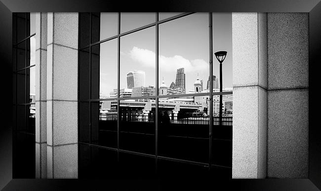  London through the Square Window Framed Print by Adam Payne