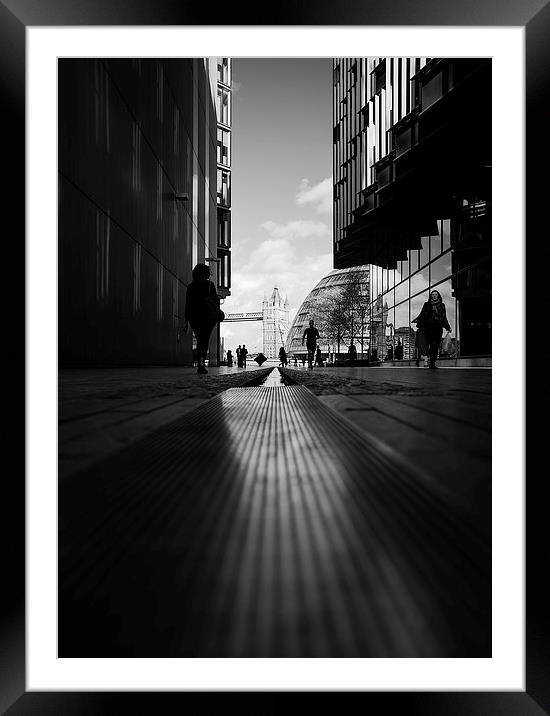  Leading to Tower Bridge Framed Mounted Print by Adam Payne