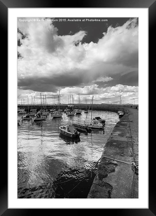 Musselburgh Harbour BW Framed Mounted Print by Keith Thorburn EFIAP/b