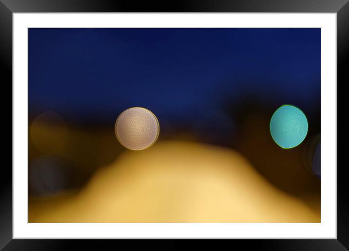 strange lights in the night Framed Mounted Print by Adrian Bud