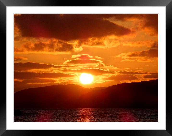  Loch Assynt Sunset Framed Mounted Print by Bun Dealbh