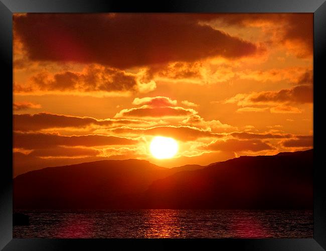  Loch Assynt Sunset Framed Print by Bun Dealbh
