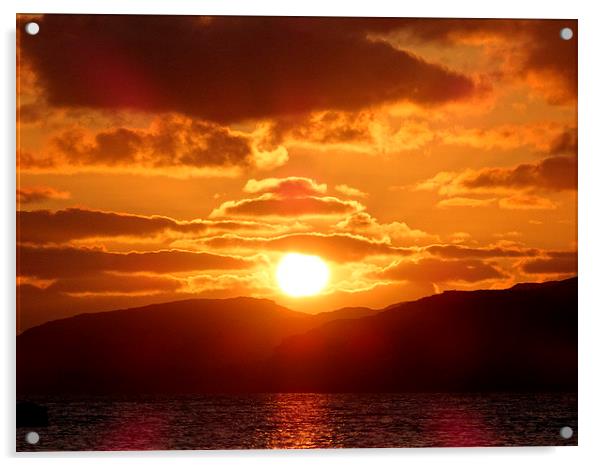  Loch Assynt Sunset Acrylic by Bun Dealbh