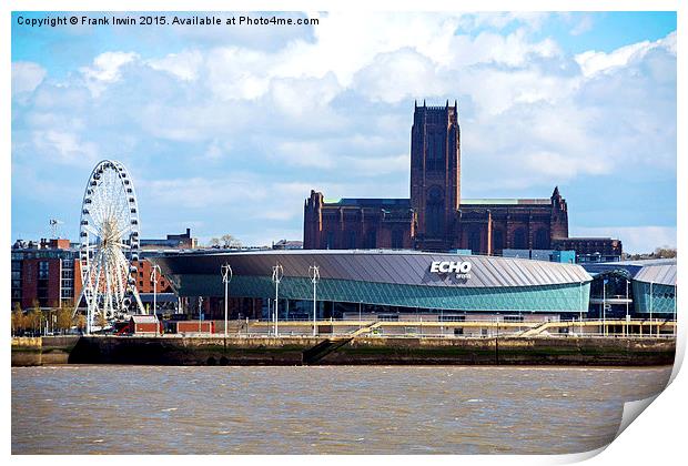 Echo Arena Liverpool, with its Ferris Wheel Print by Frank Irwin