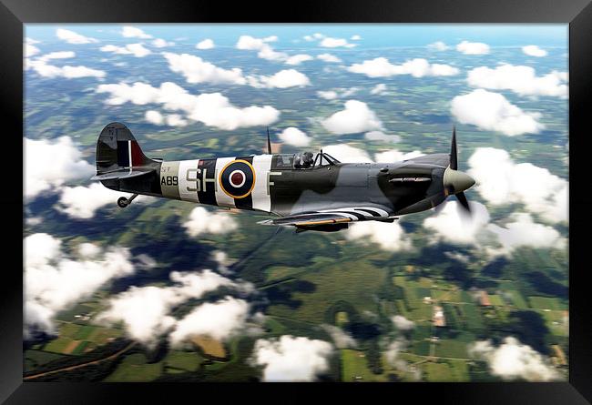 Spitfire AB910  Framed Print by J Biggadike