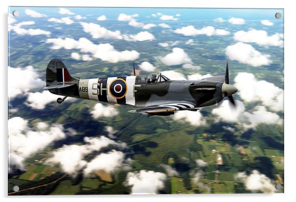 Spitfire AB910  Acrylic by J Biggadike