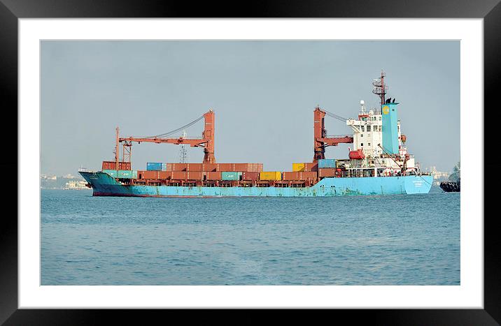 Cargo Ship Framed Mounted Print by Prathyush Thomas