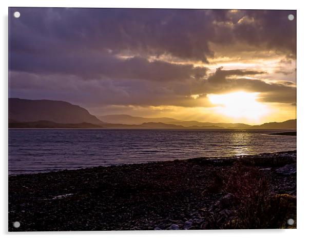 Upper Loch Torridon Sunset Acrylic by Ellie Rose