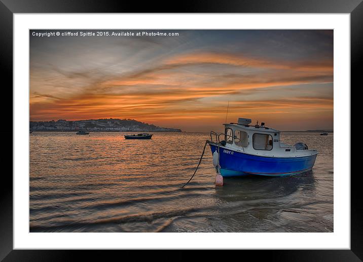  Instow Sunset Framed Mounted Print by clifford Spittle