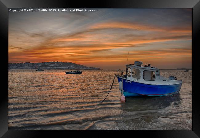  Instow Sunset Framed Print by clifford Spittle