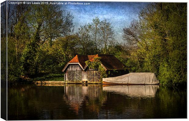  Boat Houses on the River Thames Canvas Print by Ian Lewis