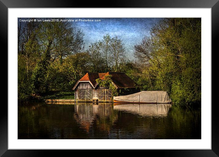  Boat Houses on the River Thames Framed Mounted Print by Ian Lewis