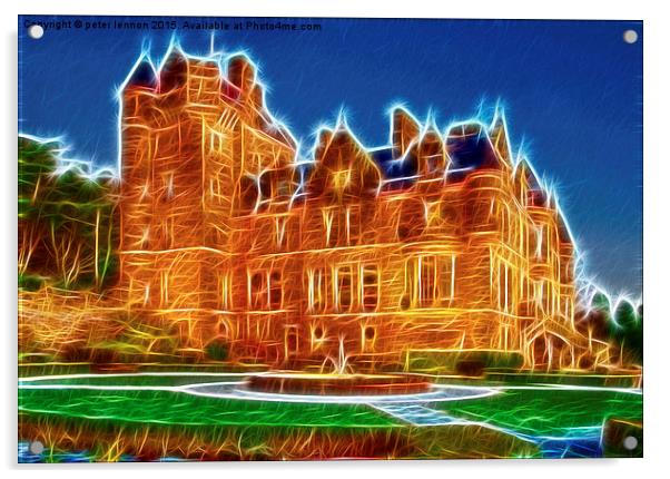  Abstract Belfast Castle Acrylic by Peter Lennon