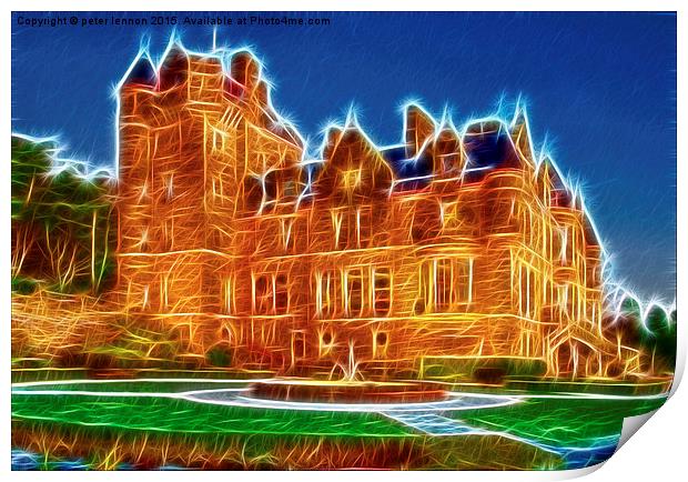  Abstract Belfast Castle Print by Peter Lennon