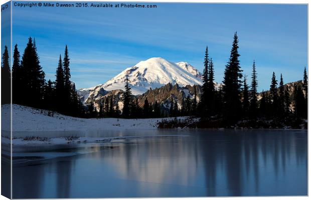 Frozen Reflection Canvas Print by Mike Dawson