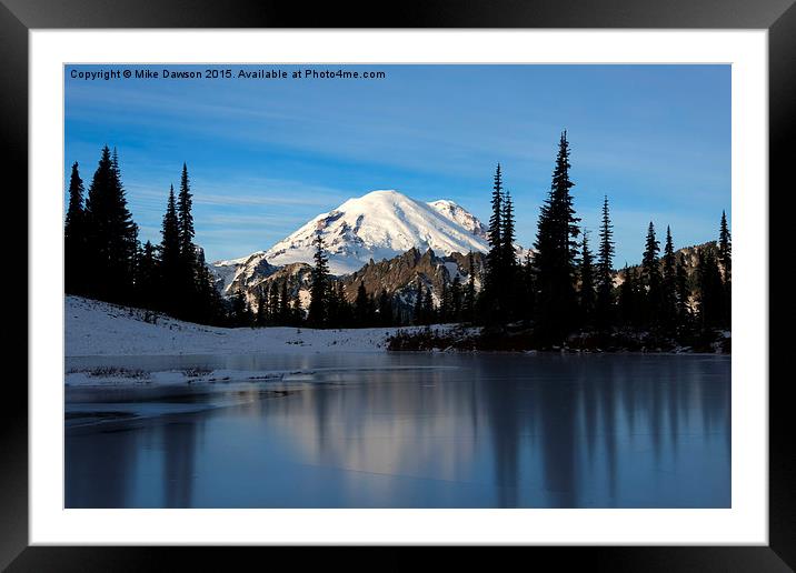 Frozen Reflection Framed Mounted Print by Mike Dawson