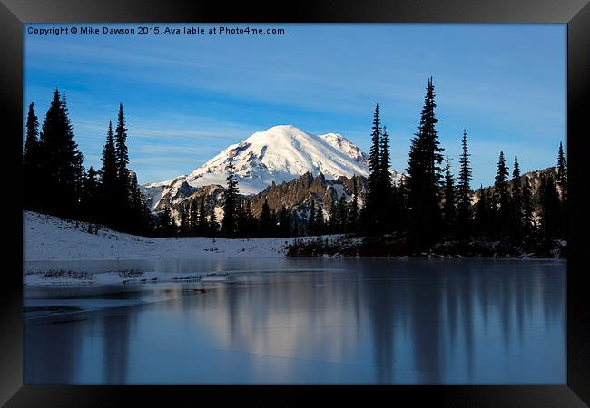 Frozen Reflection Framed Print by Mike Dawson