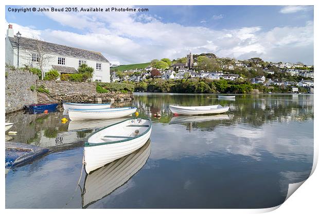  Noss Mayo viewed across the river Yealm  from New Print by John Boud