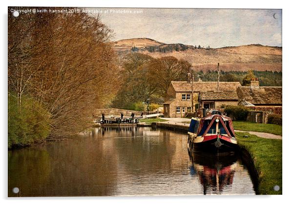  narrowboat at  gargrave lock  Acrylic by keith hannant