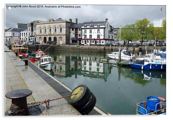  The Barbican Old Harbour Plymouth Acrylic by John Boud
