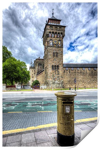 Cardiff Castle Clock Tower Print by Steve Purnell