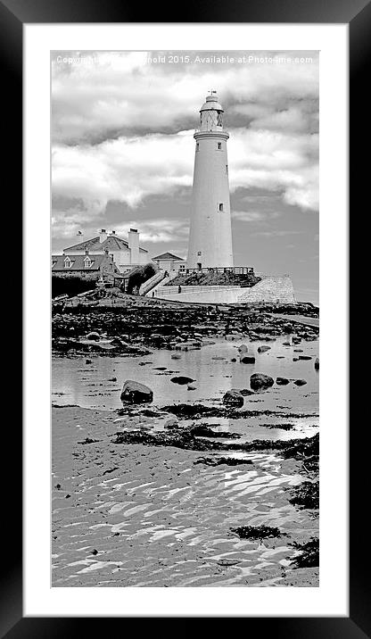 Majestic Saint Marys Lighthouse Framed Mounted Print by Martyn Arnold