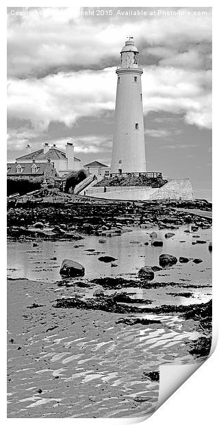 Majestic Saint Marys Lighthouse Print by Martyn Arnold