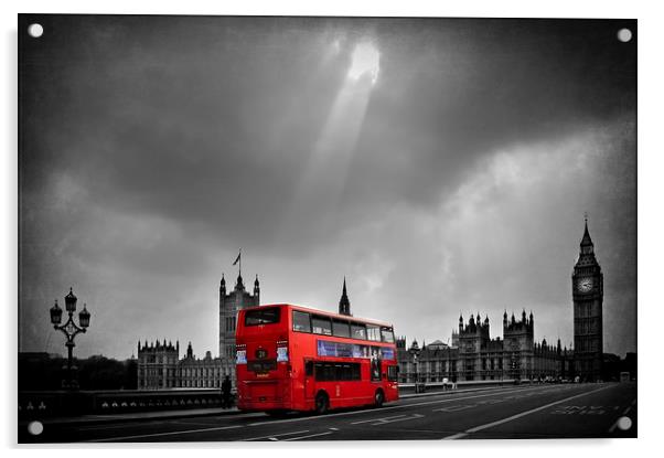  Red Bus Acrylic by Svetlana Sewell
