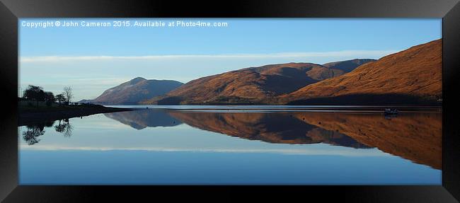  Still Morning, Loch Linnhe. Framed Print by John Cameron