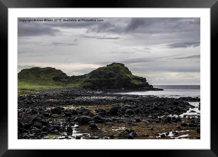 Peak at Carrick-a-Rede Framed Mounted Print by Alex Wilson