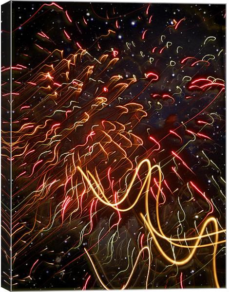 Fireworks Against the Stars Canvas Print by Mark Sellers