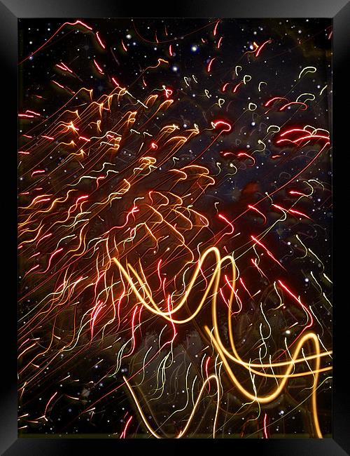 Fireworks Against the Stars Framed Print by Mark Sellers