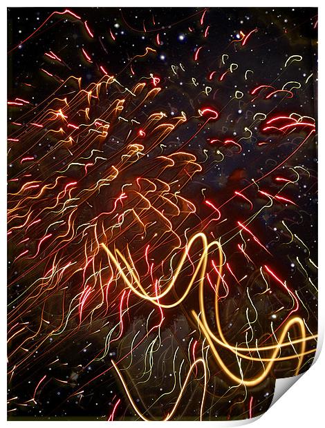 Fireworks Against the Stars Print by Mark Sellers