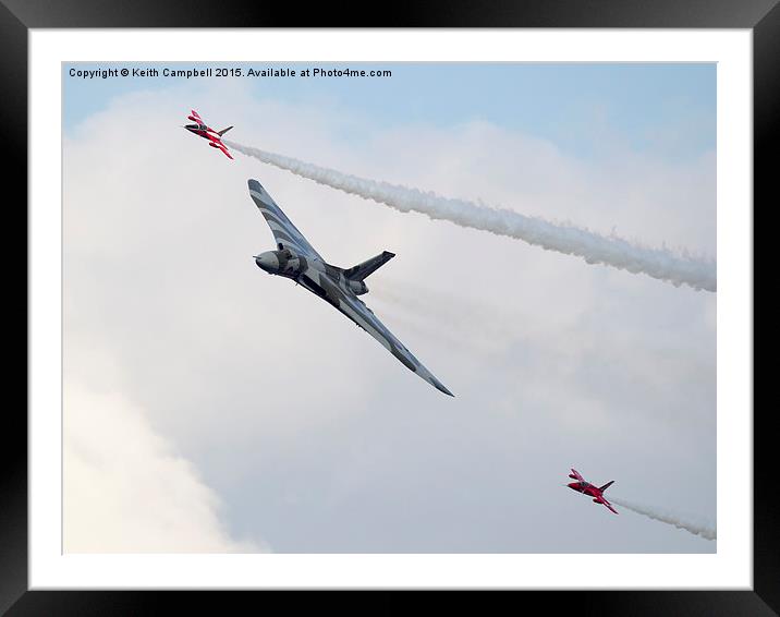 Vulcan and Gnats at Duxford Framed Mounted Print by Keith Campbell