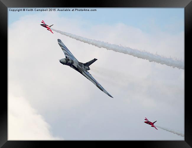 Vulcan and Gnats at Duxford Framed Print by Keith Campbell