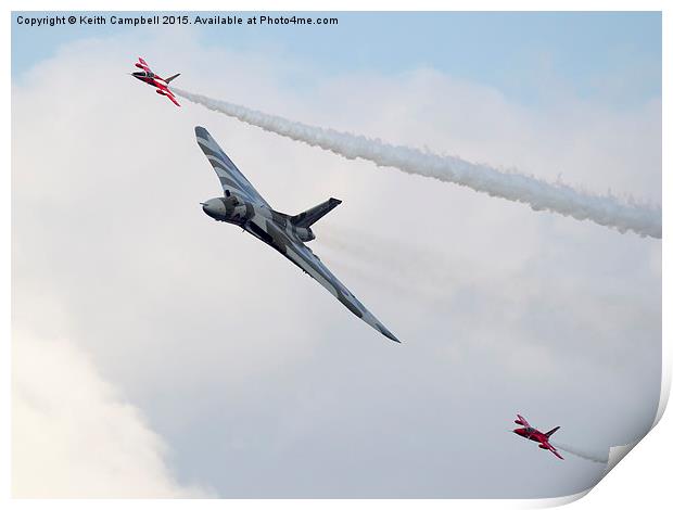 Vulcan and Gnats at Duxford Print by Keith Campbell