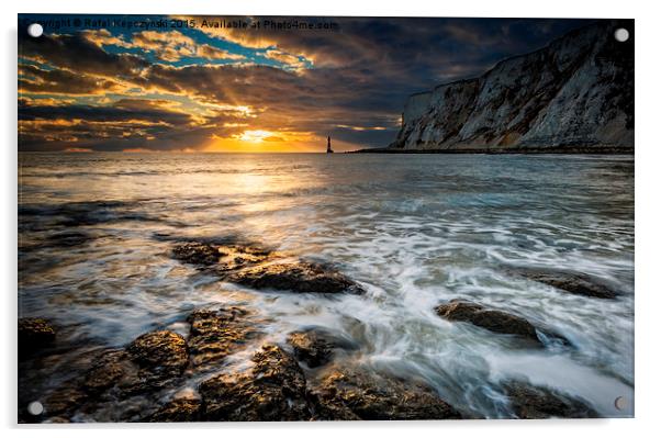  Sunrise at Beachy Head lighthouse Acrylic by Rafal Kepczynski