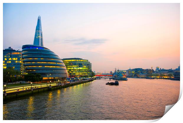  River Thames at Night Print by Svetlana Sewell