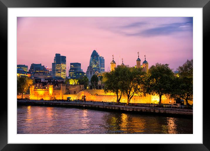 Tower of London at Night Framed Mounted Print by Svetlana Sewell