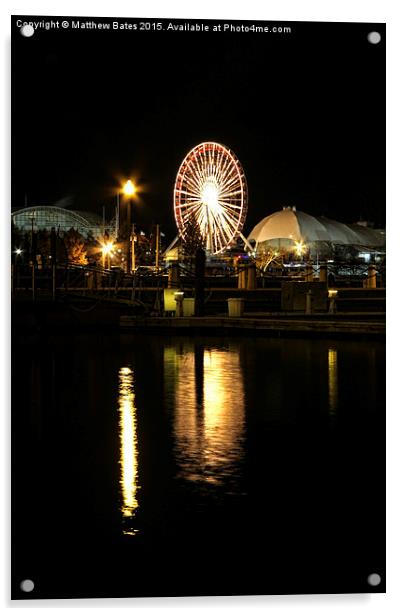 Navy Pier ferris wheel Acrylic by Matthew Bates