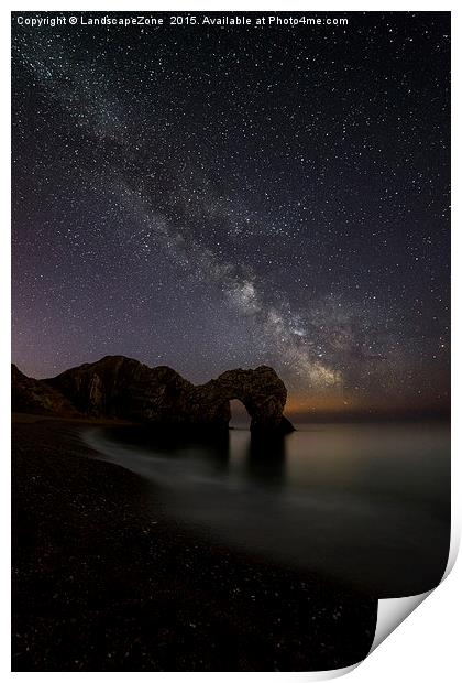 Milky Way over Durdle Door Print by Sharpimage NET