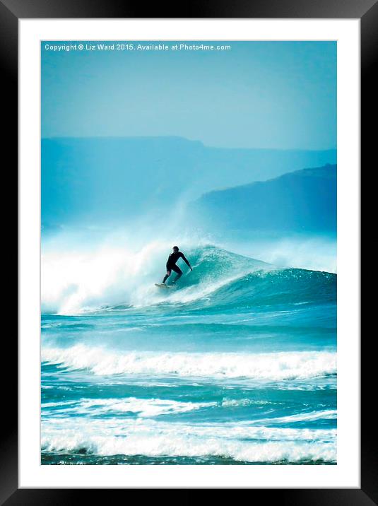Surfing  Framed Mounted Print by Liz Ward