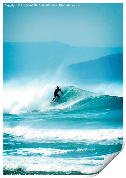 Surfing  Print by Liz Ward