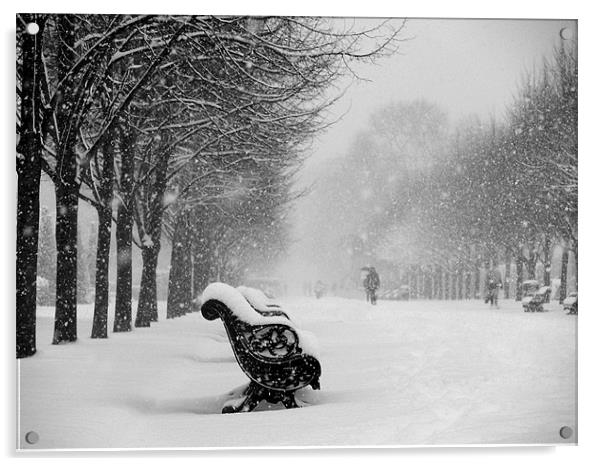 Snowy London Acrylic by Jozsef Borsfai