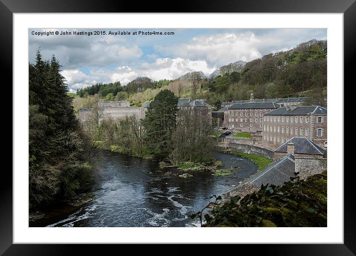  New Lanark and the River Clyde Framed Mounted Print by John Hastings