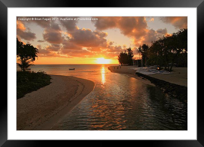  Mauritian  Sunset Framed Mounted Print by Brian Fagan