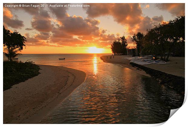  Mauritian  Sunset Print by Brian Fagan