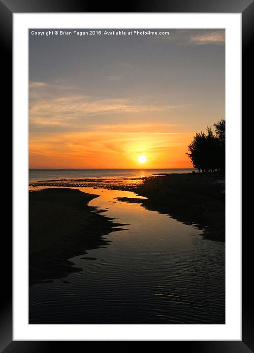  Mauritian  Sunset Framed Mounted Print by Brian Fagan